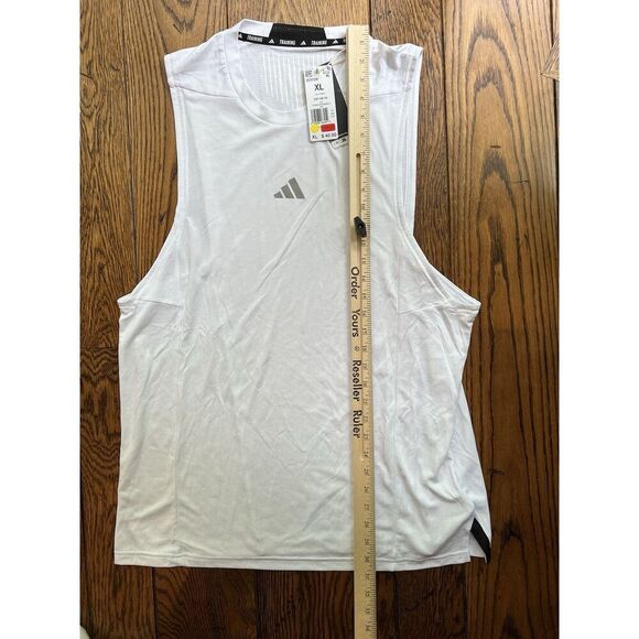 Adidas Men's White Heat.RDY Training Tank Top | Sleeveless Workout Shirt NWT XL - Picture 4 of 7